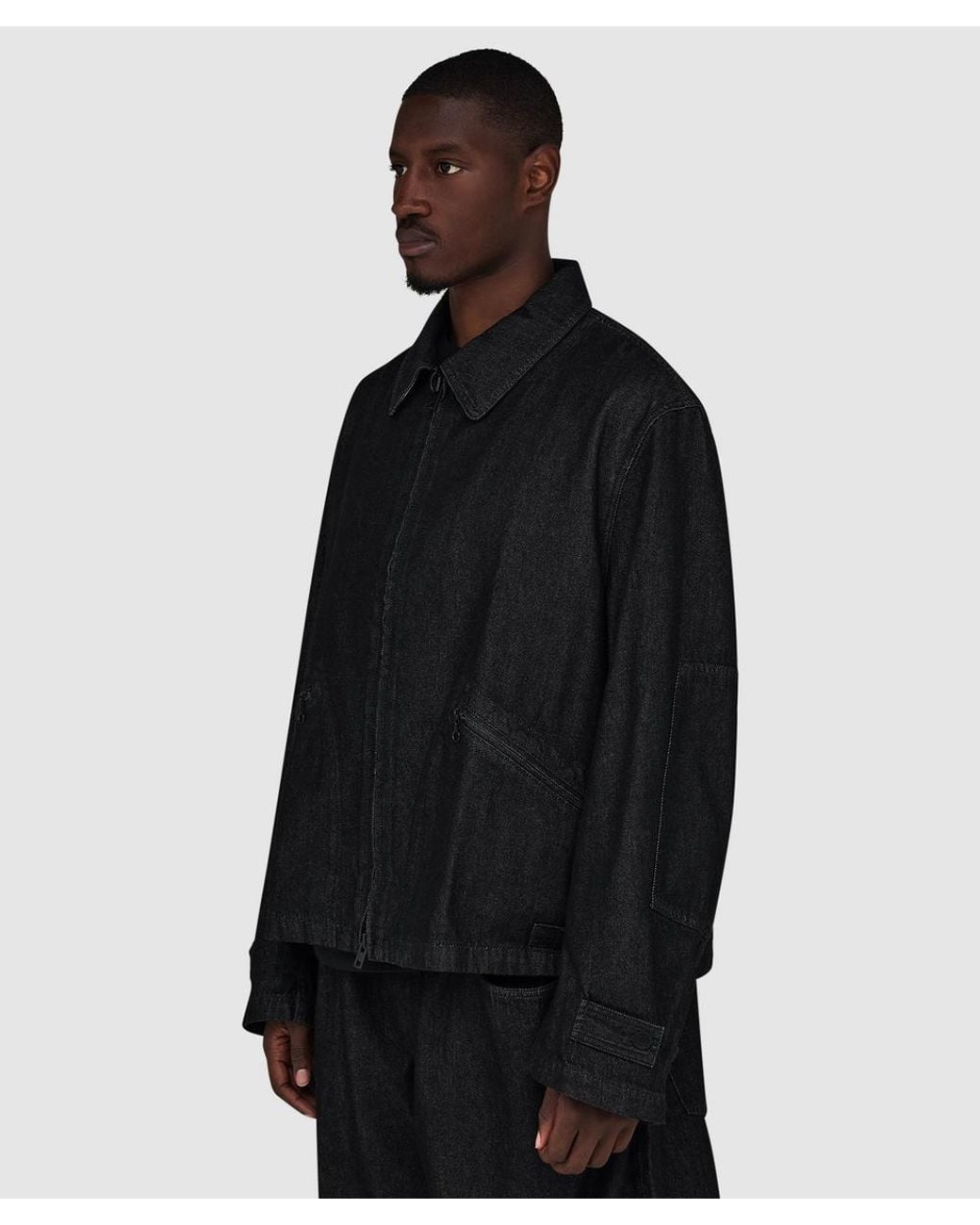 Y-3 Black Denim Blouson Jacket for men