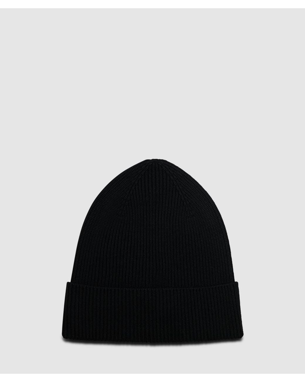 Moncler Black Knitted Logo Beanie