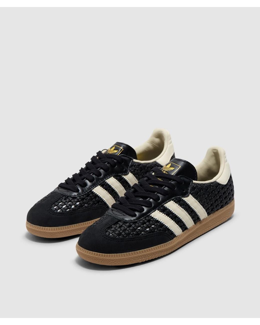 Adidas Black Samba Og �Basketweave� Sneaker (Core/Cream/ Met for men