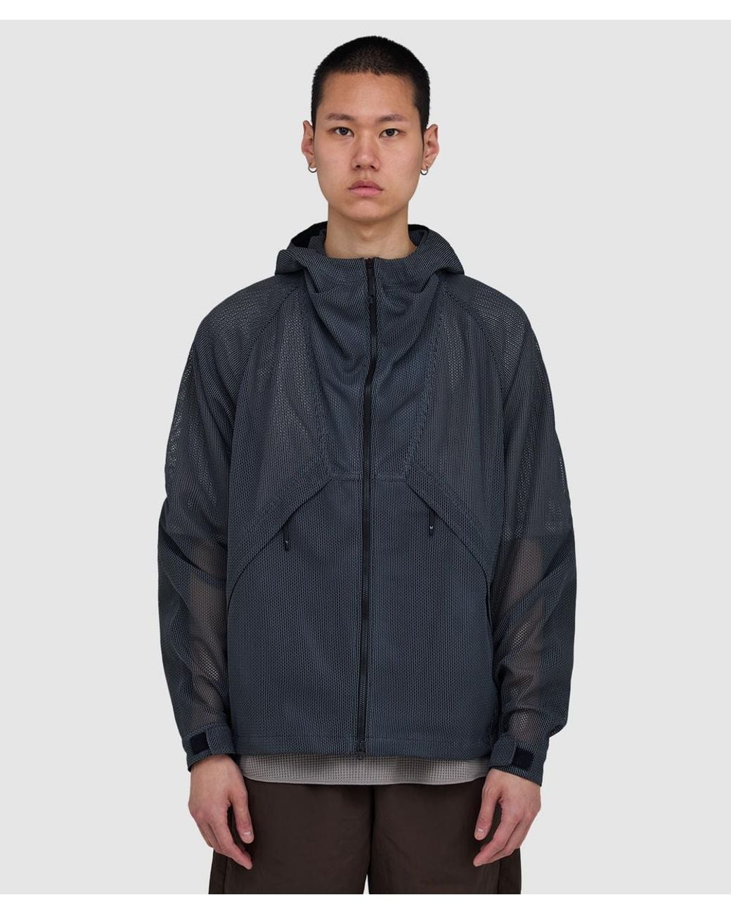 Goldwin Blue Tonalith Mesh Hooded Jacket for men