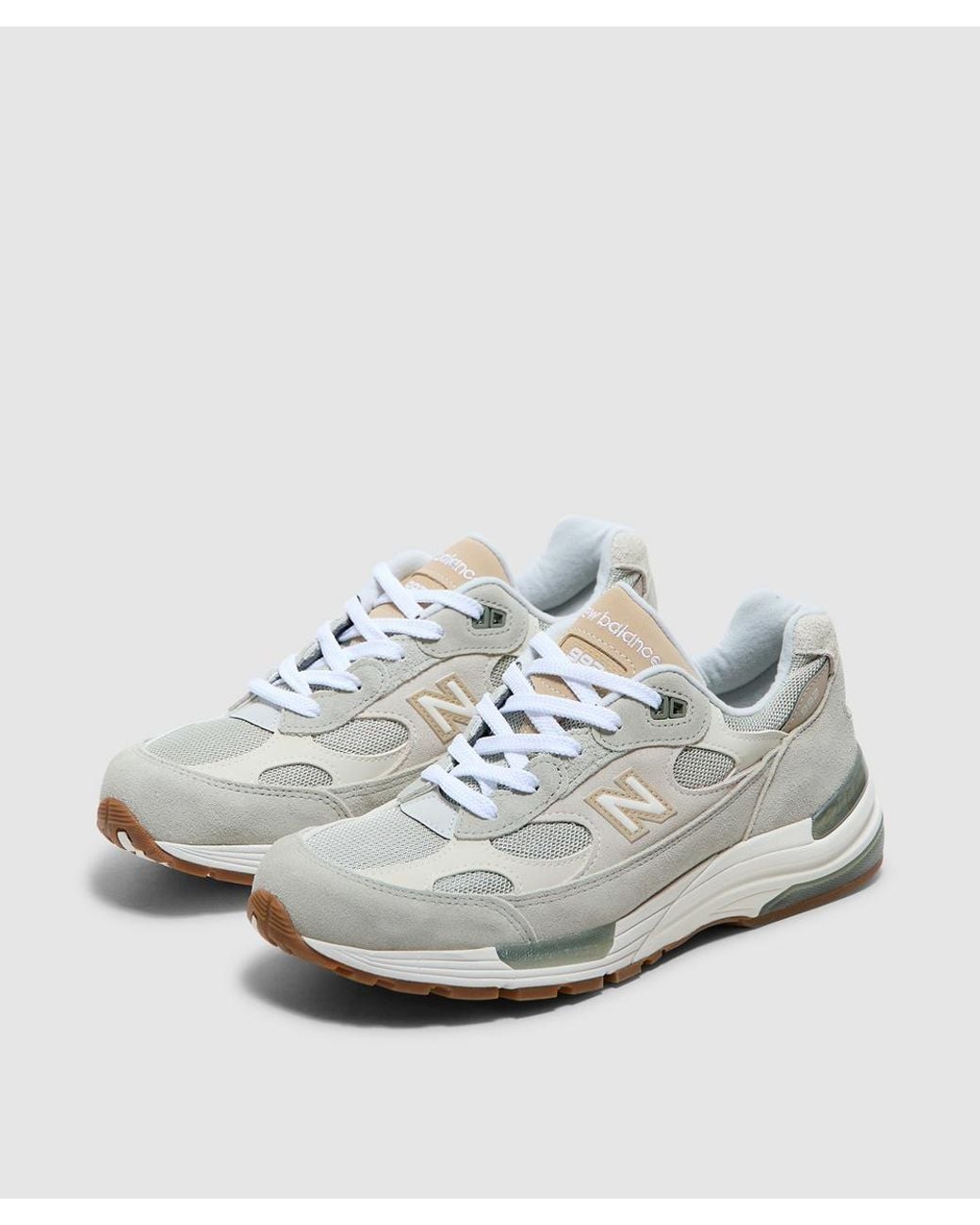 New Balance White Mius 992 Sneaker (Olivine for men