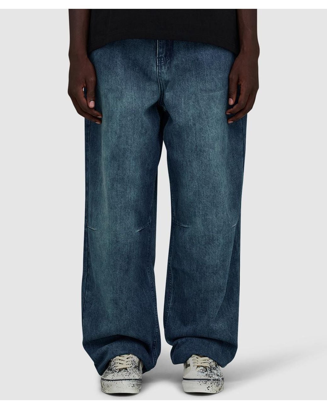 Butter Goods Blue Wide Cut Denim Jean (Faded Work for men