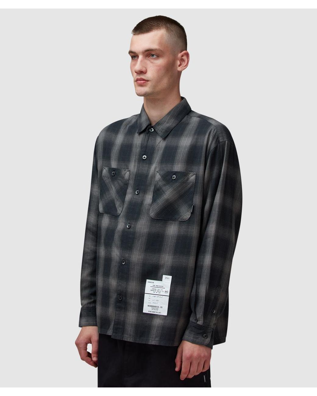 Neighborhood Hombre Check Shirt in Gray for Men | Lyst