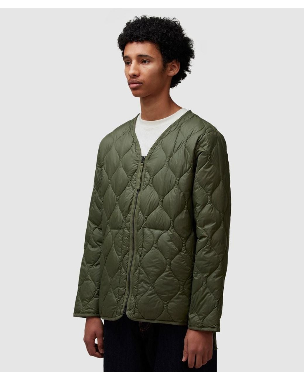 Taion Green Military V-Neck Soft Shell Jacket for men