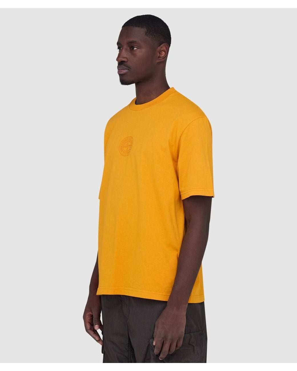 Stone Island Orange Camo Compass Print T-Shirt (Tangerine for men