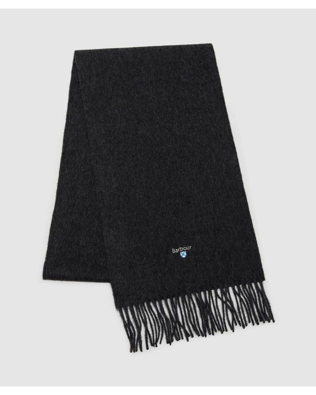Barbour Black Plain Lambswool Scarf (Charcoal