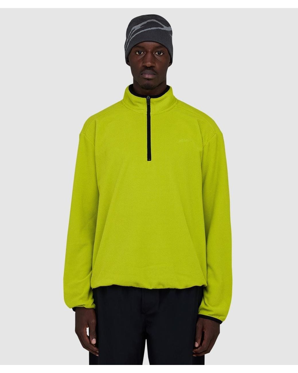 Mellow Clo Green Summit Half Zip Fleece Jacket for men