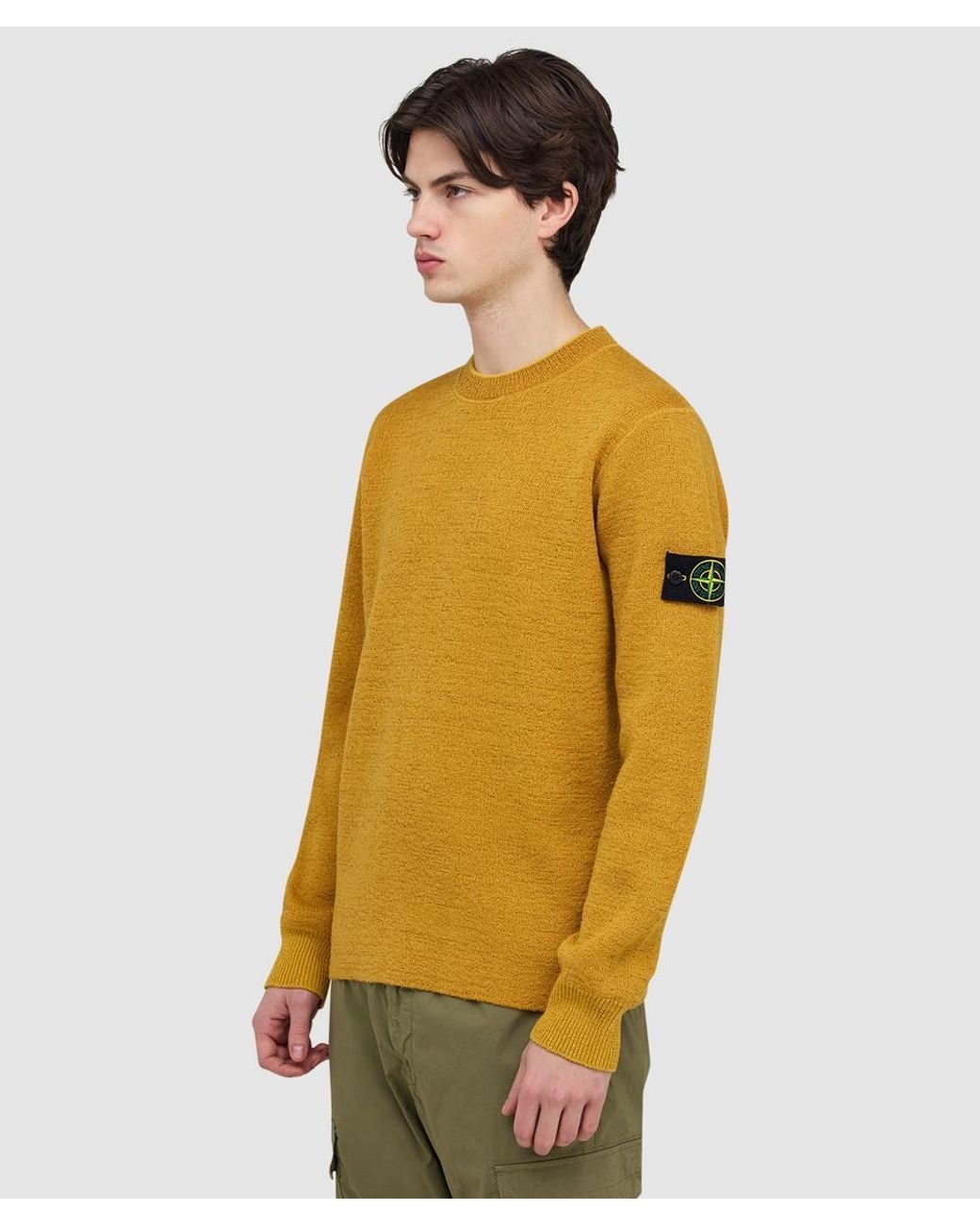 Stone Island Yellow Crewneck Knitwear for men