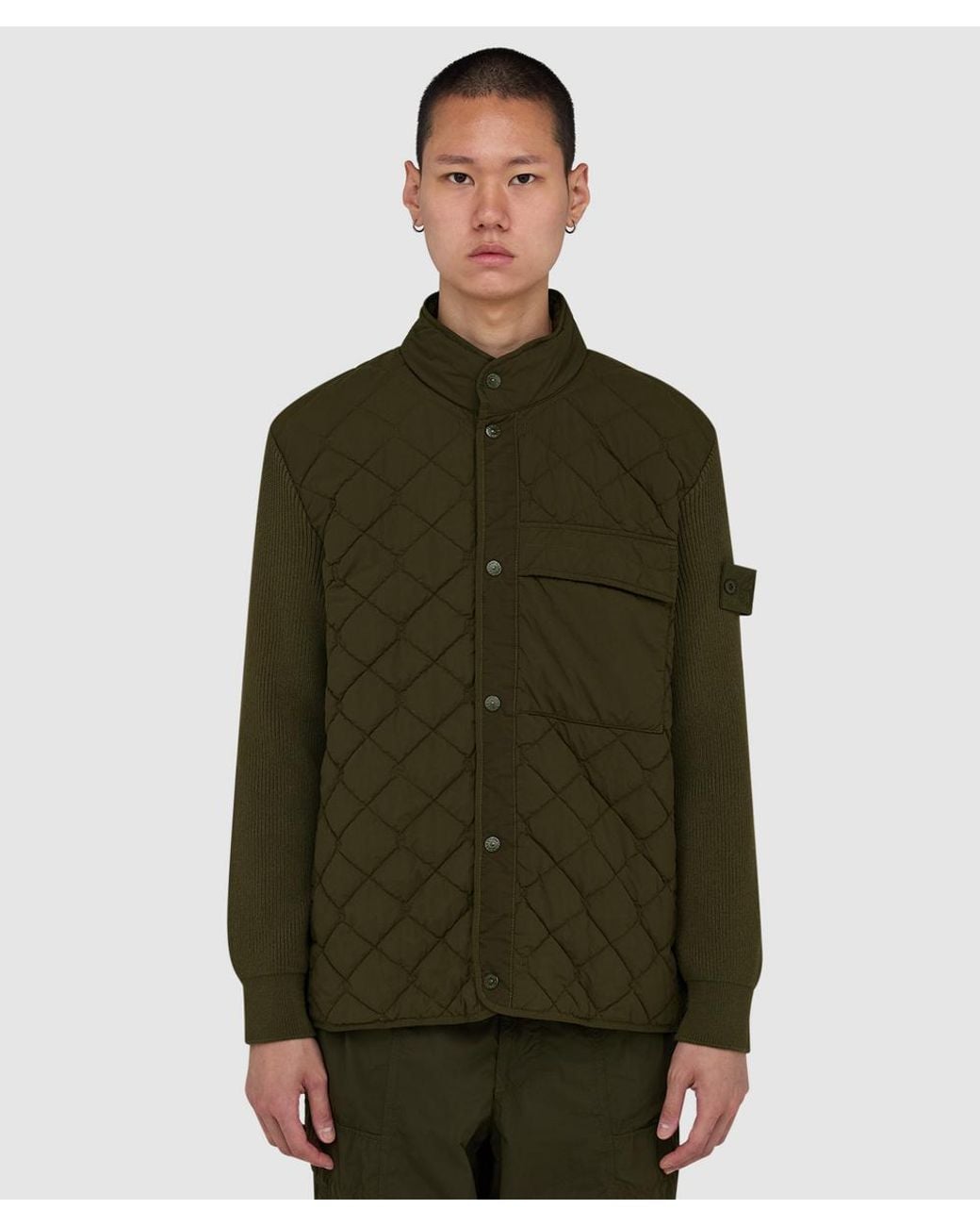 Stone Island Green Ghost Nylon Smerigliato Jacket (Khaki for men