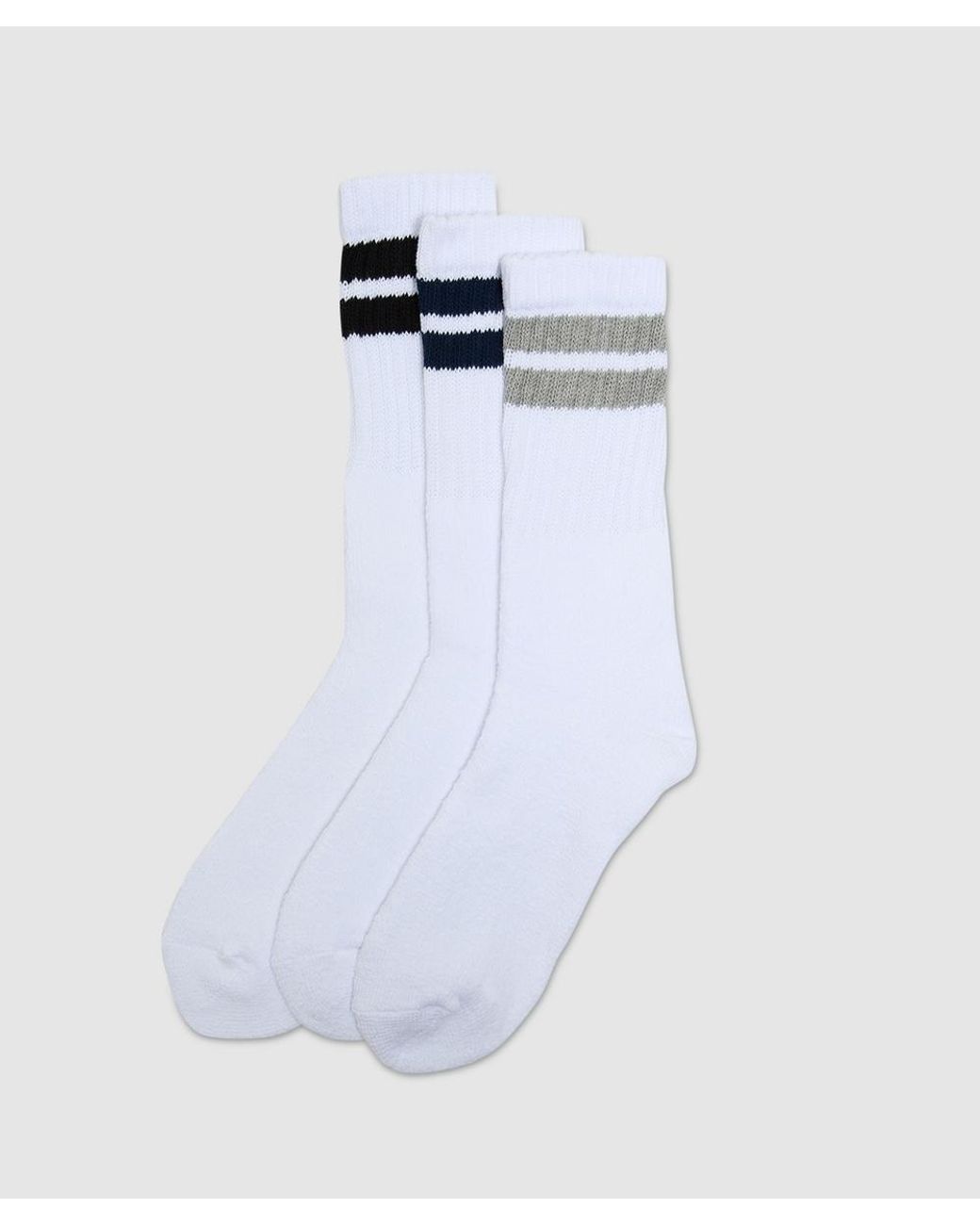 Healthknit White 3 Pack Crew Sock