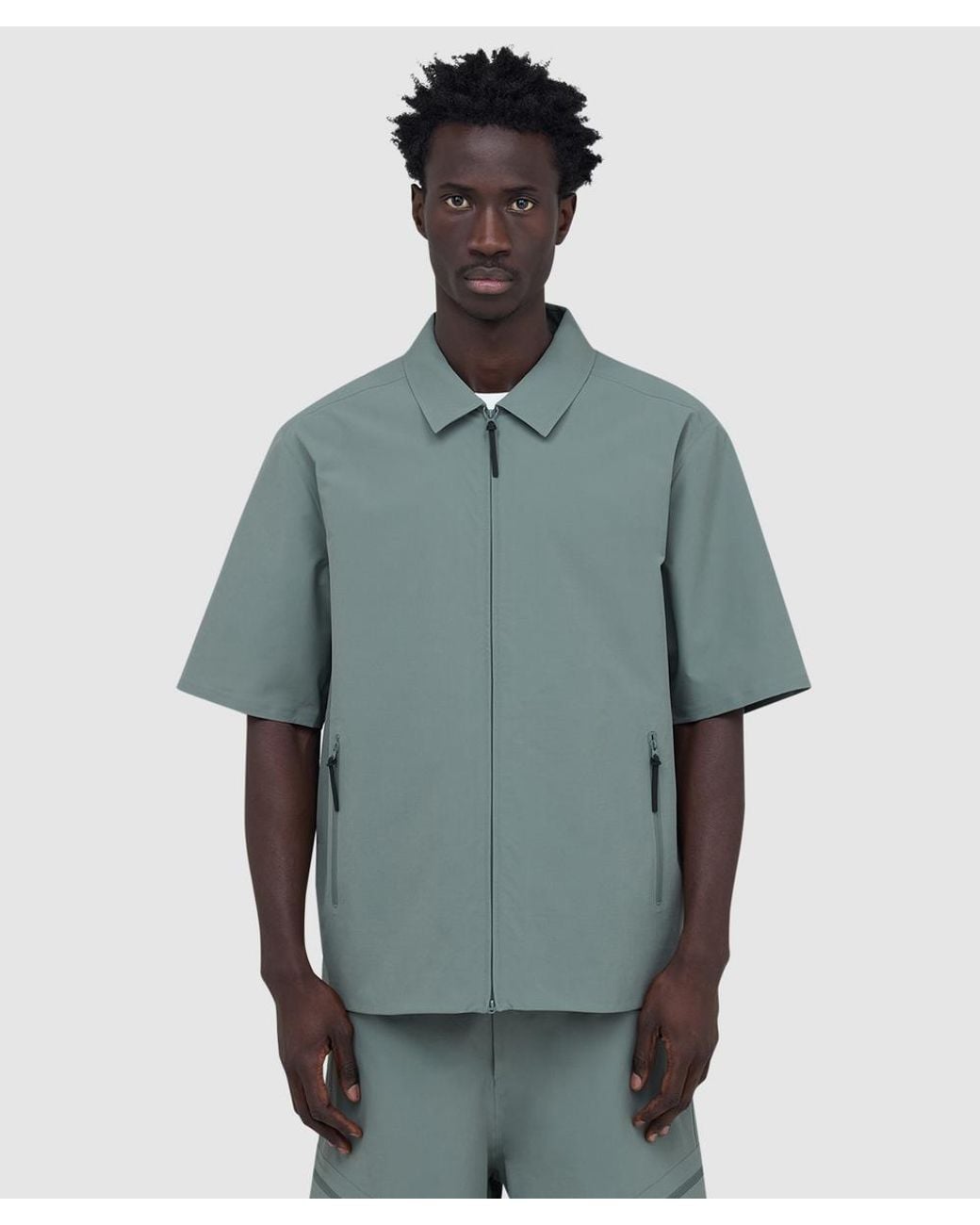 Hiking Patrol Blue Edge Lt Technical Shirt (Pine Mist for men