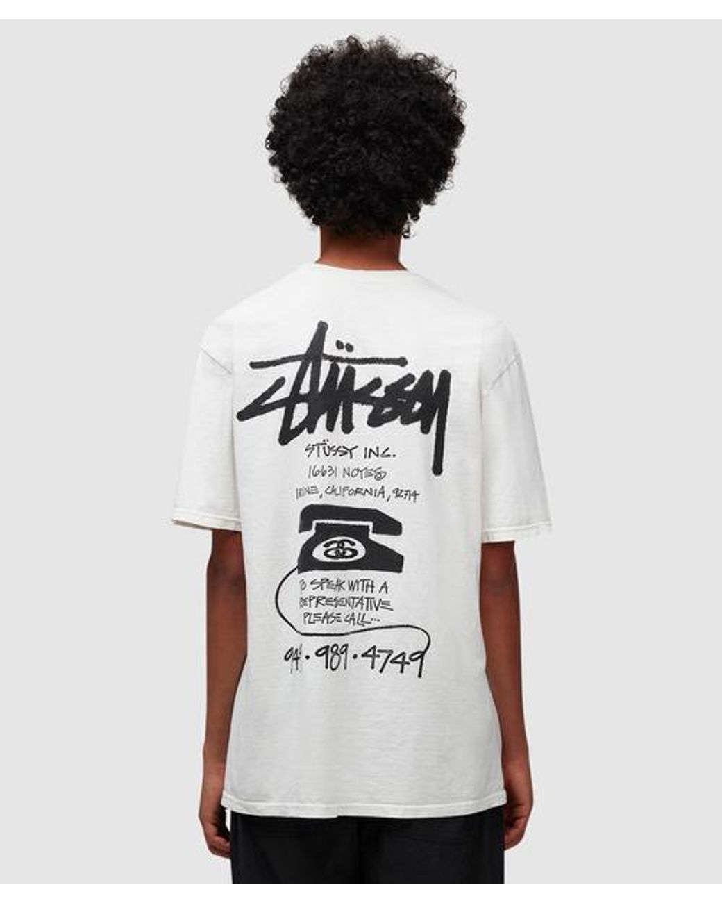 ★23AW★STUSSY OLD PHONE TEE PIGMENT DYED Stüssy Stussy Old Phone Pigment Dyed T-Shirt 'Purple