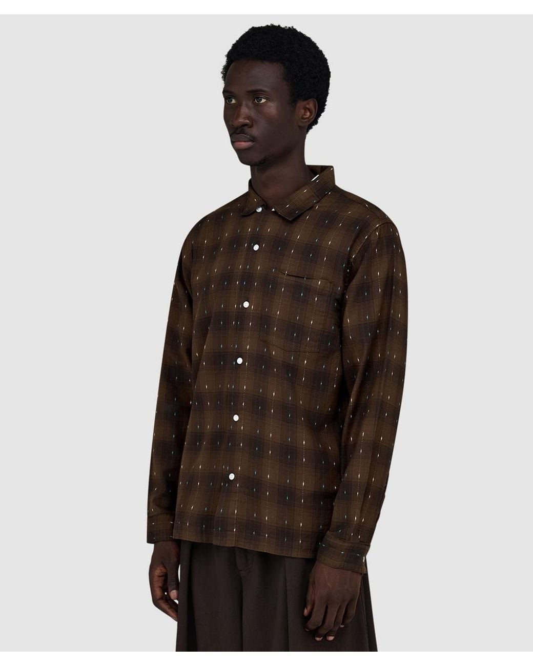 Service Works Brown Drag Stitch Resort Shirt for men