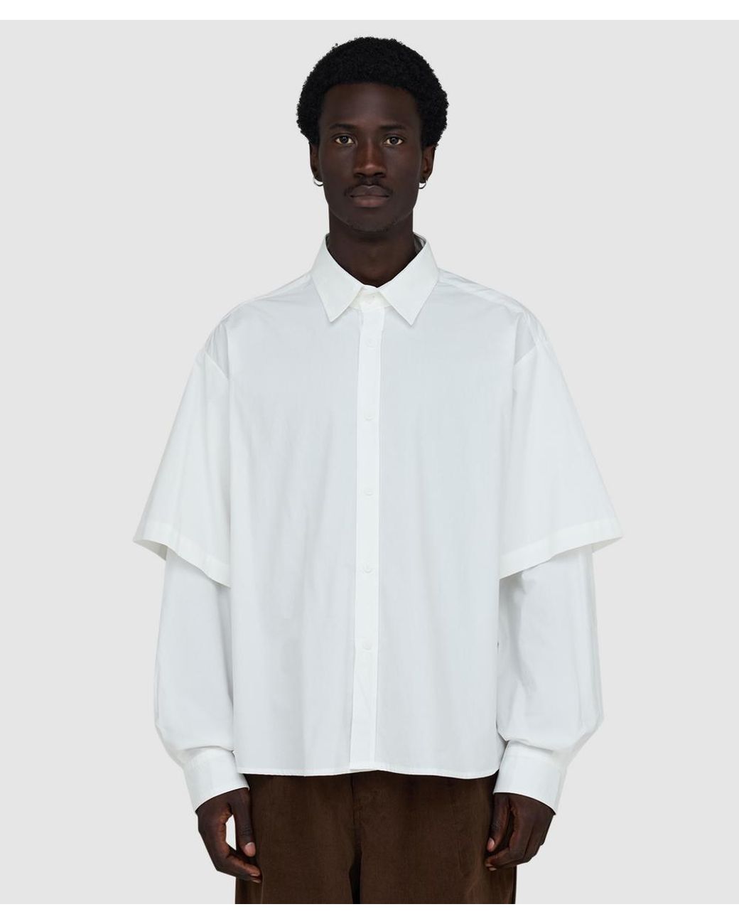 Estudio Niksen White Button Up Layered Shirt for men