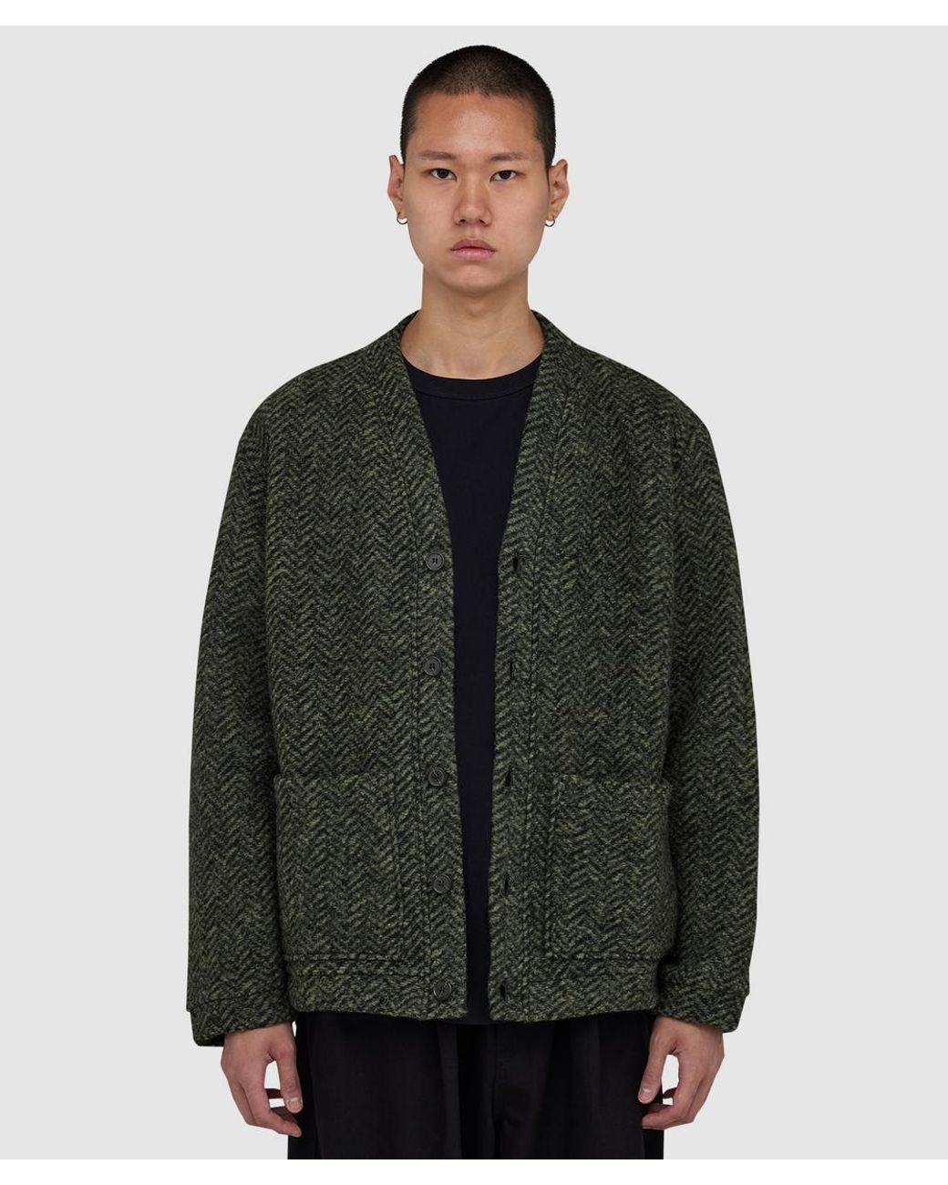 Universal Works Green Raven Advance Cardigan for men
