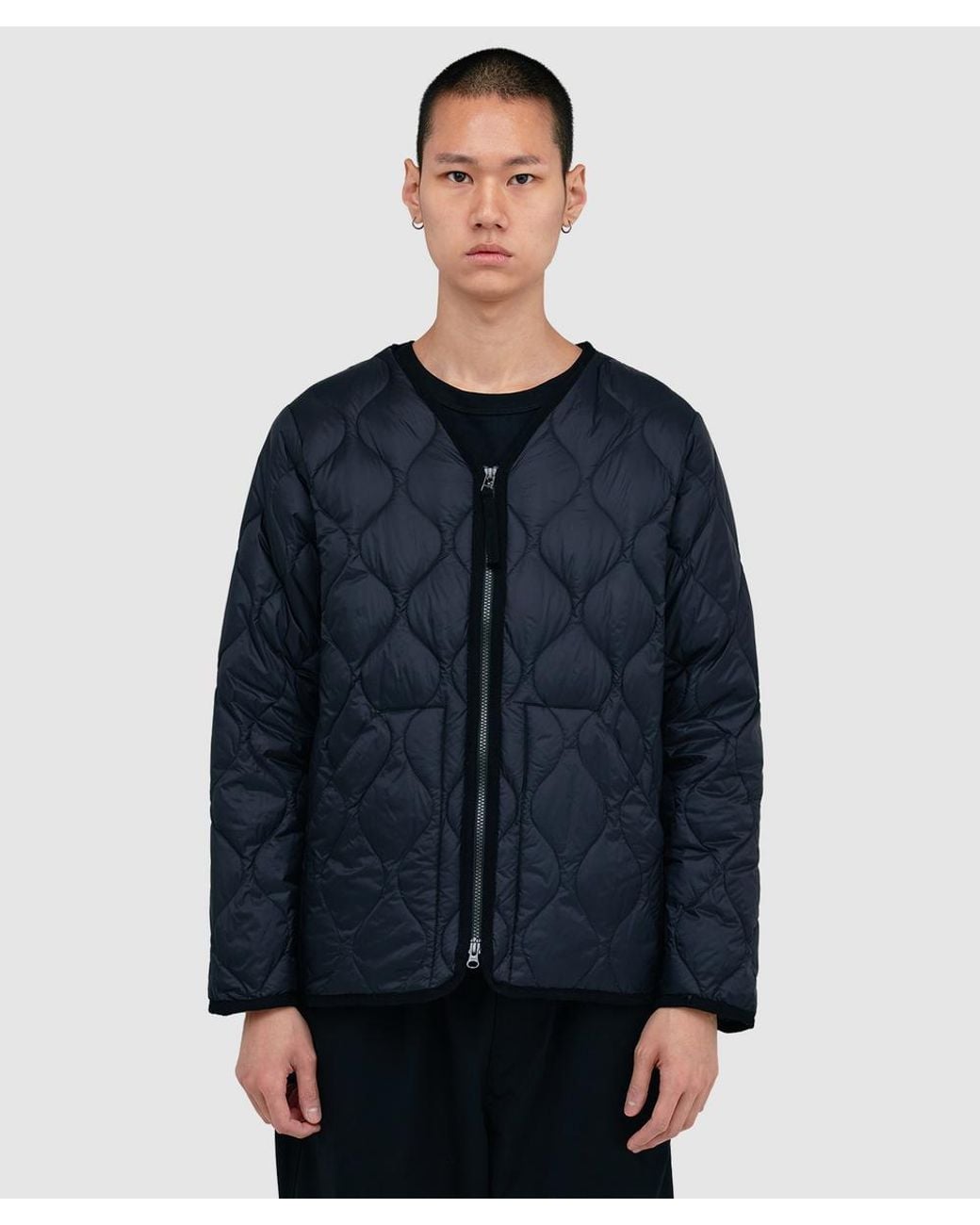 Taion Blue Military V-Neck Soft Shell Jacket for men