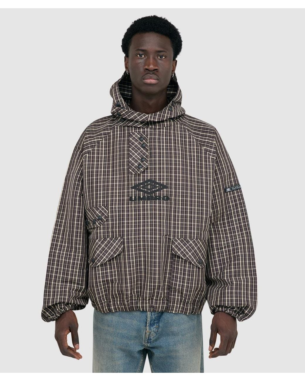 Umbro Gray X Slam Jam Check Smock Anorak Jacket /Dark for men