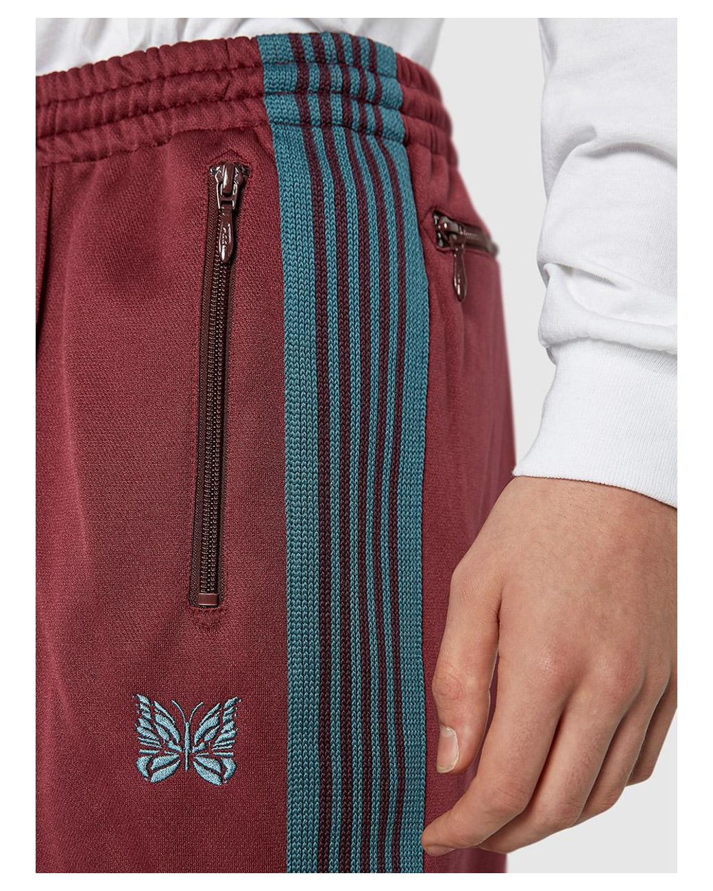 Needles Track Pant Maroon for Men | Lyst