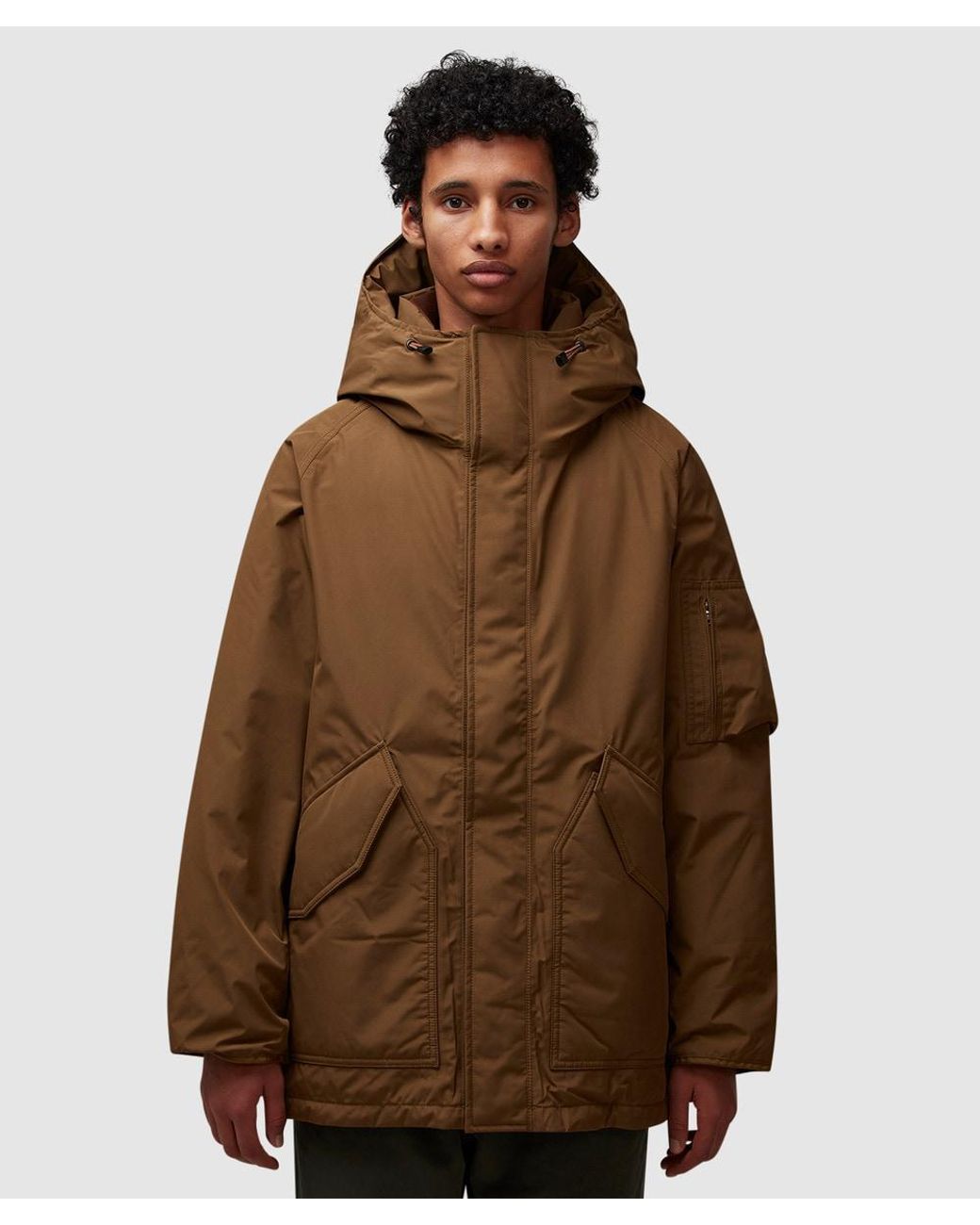 Nanamica Technical Down Coat in Brown for Men | Lyst