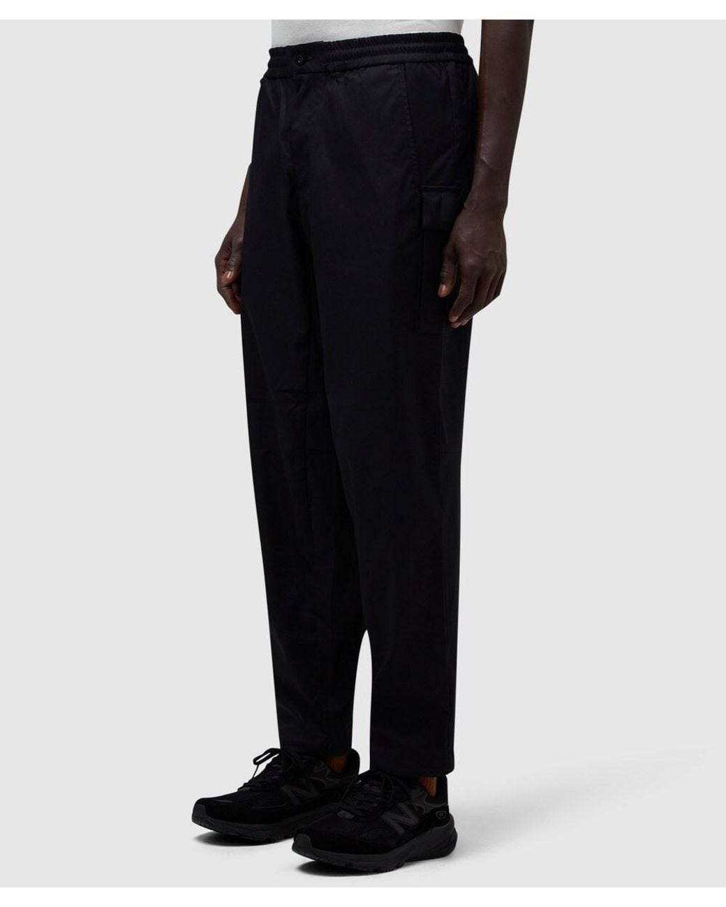 C P Company Black Metropolis Series Technical Panama Cargo Pant for men