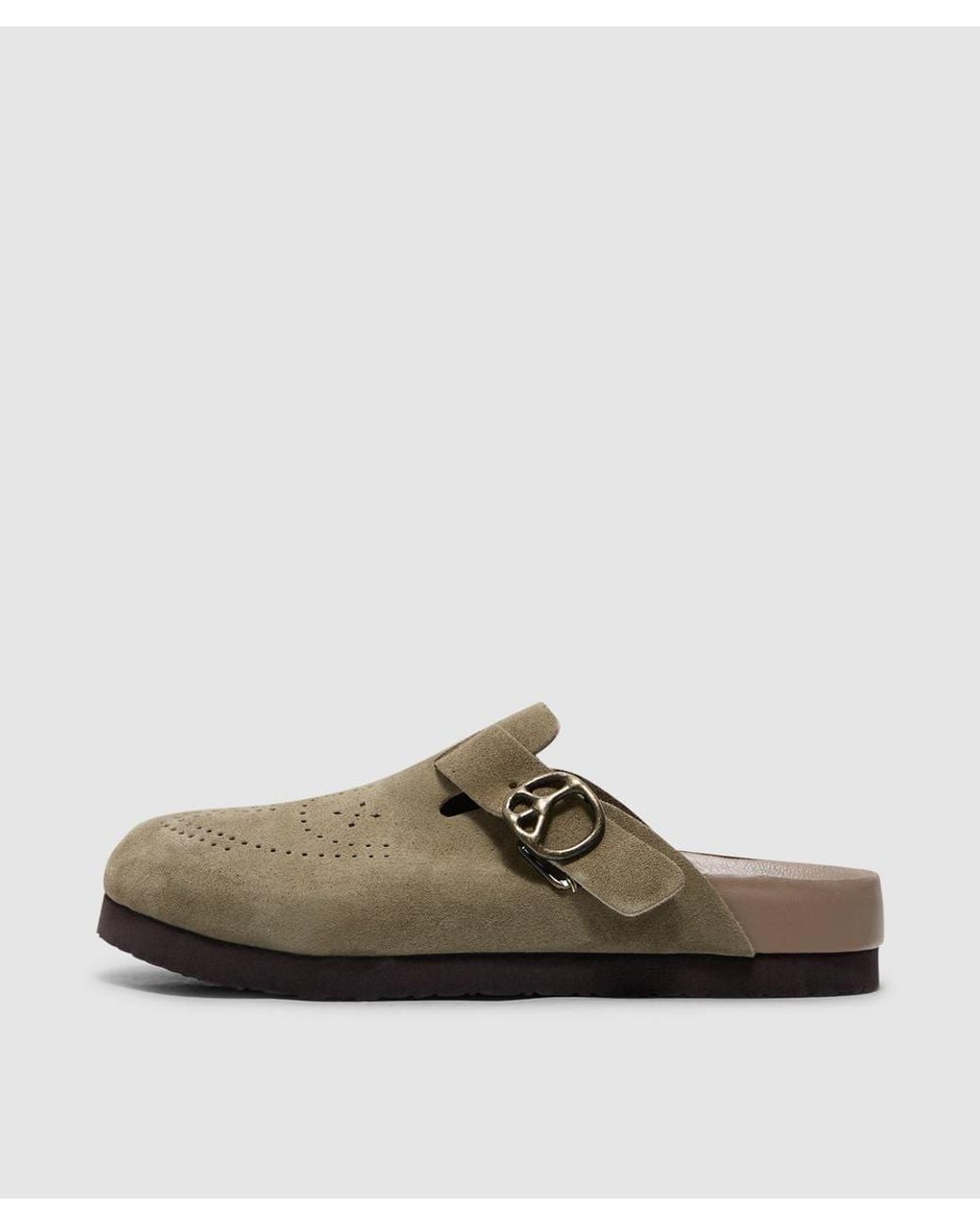 Needles Brown Suede Clog Sandal (Taupe for men