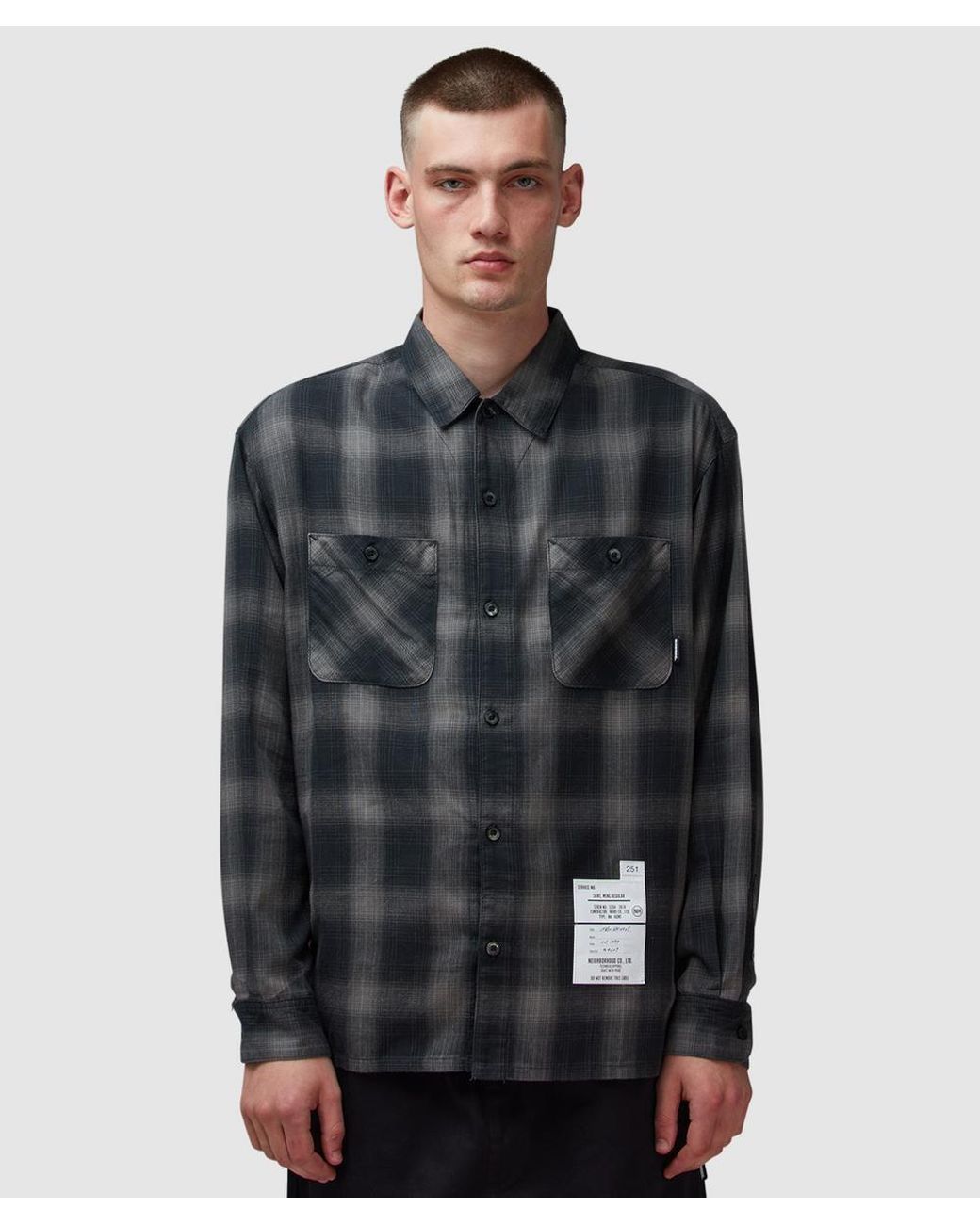 Neighborhood Hombre Check Shirt in Grey for Men | Lyst UK