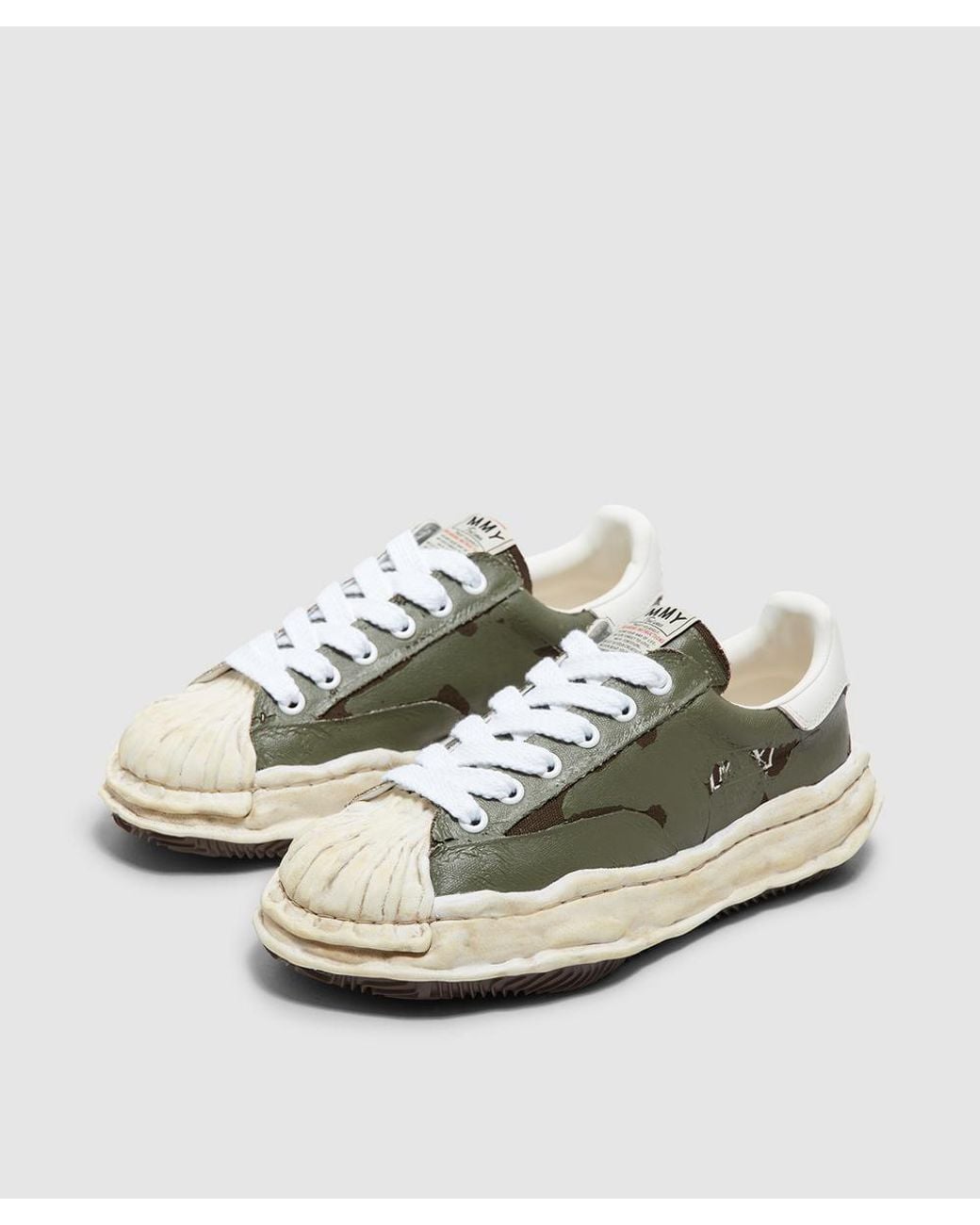 Maison Mihara Yasuhiro Green Blakey Og Sole Torn Sneaker (Khaki