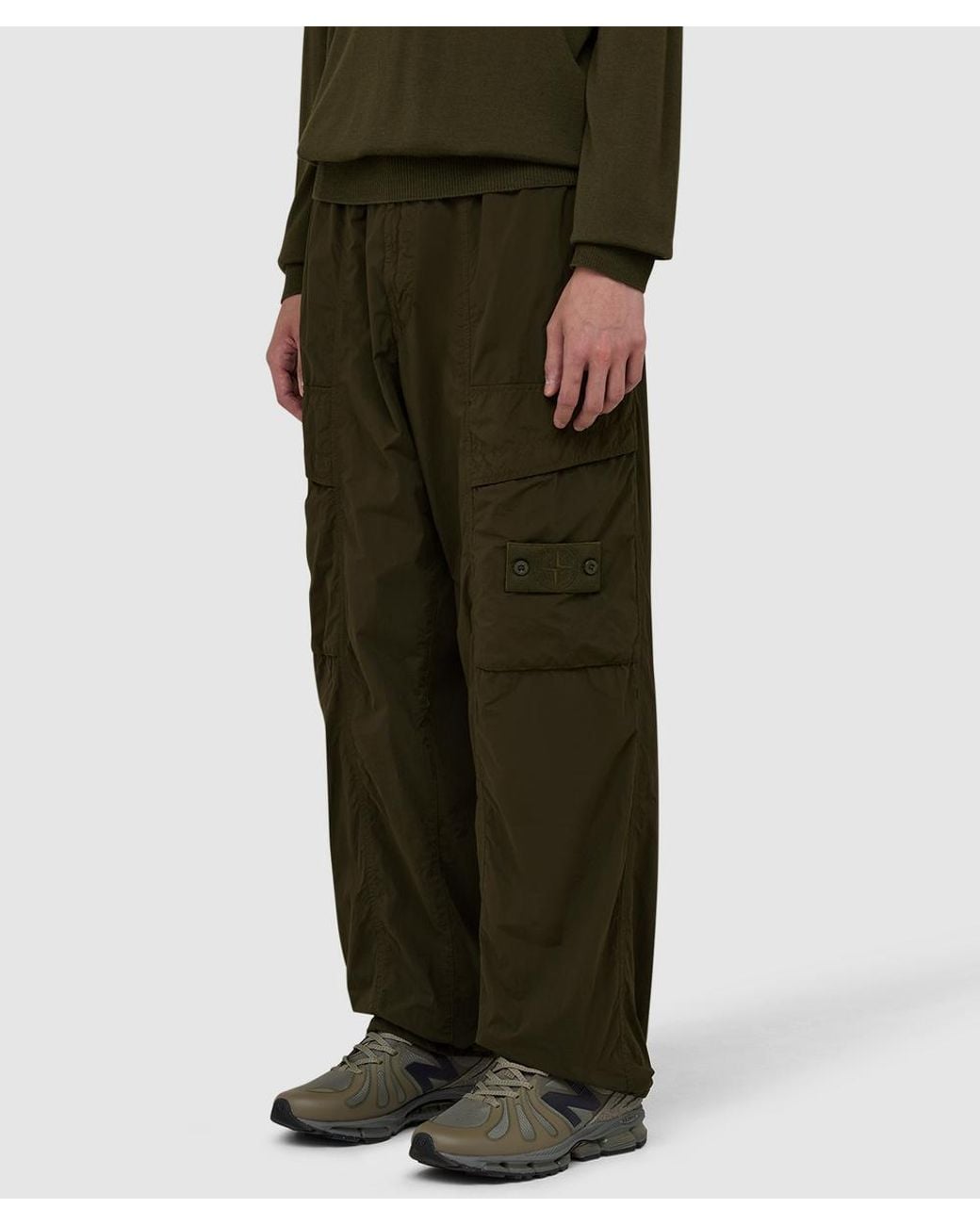 Stone Island Green Ghost Nylon Smerigliato Cargo Pant (Khaki for men