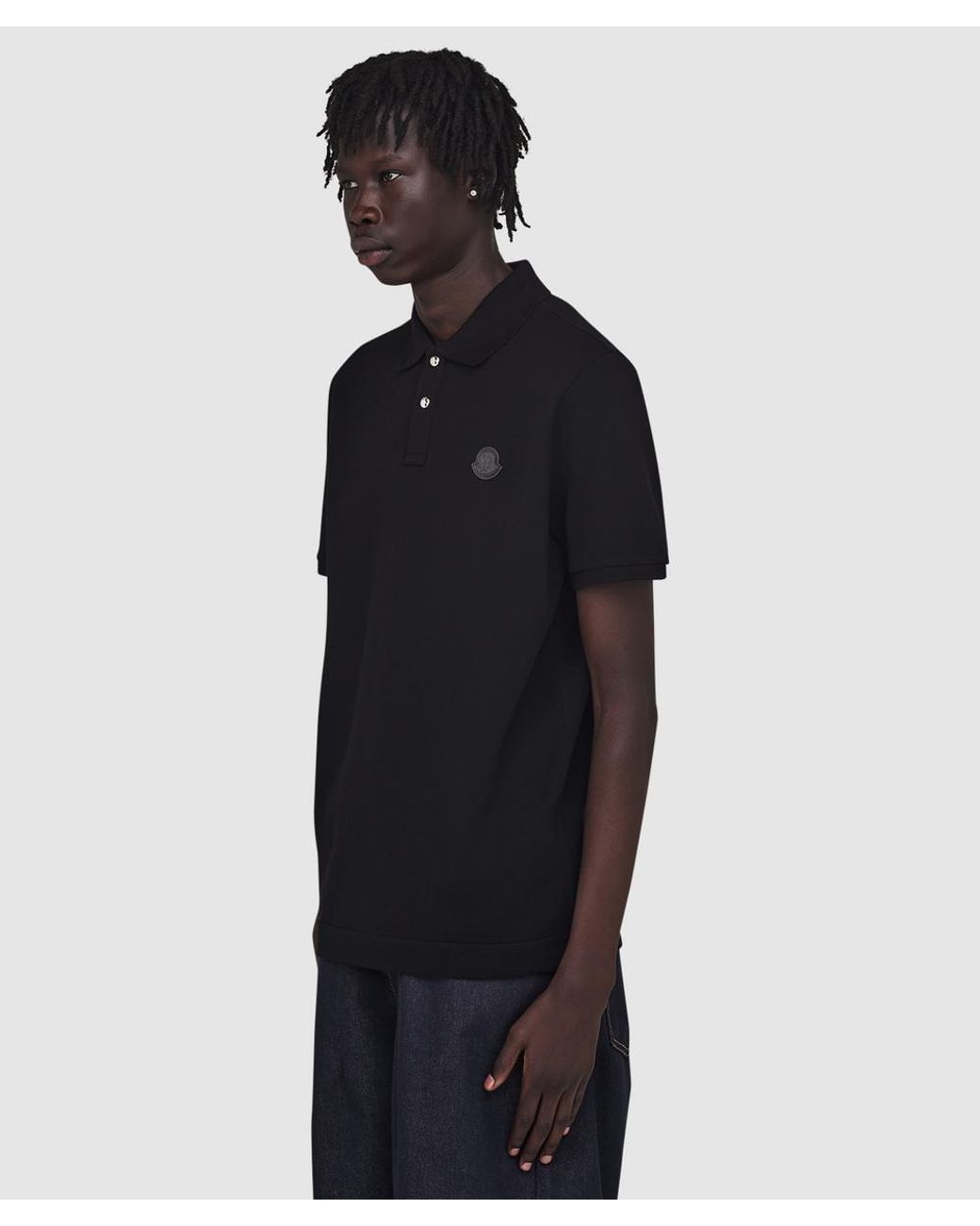 Moncler Black Edit Logo Polo Shirt for men