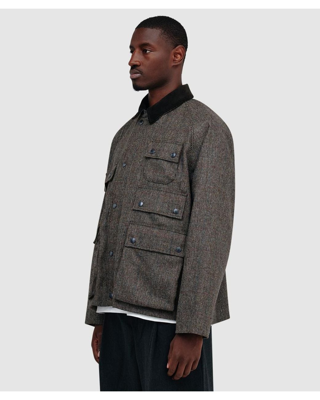 Barbour Gray Editor Jacket Check for men