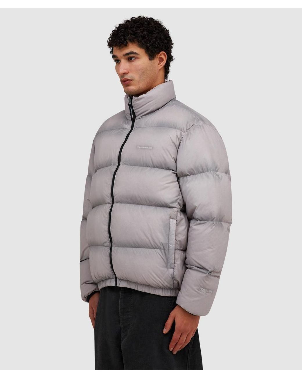 Thisisneverthat Gray Pertex T Overdyed Down Jacket (Stone for men