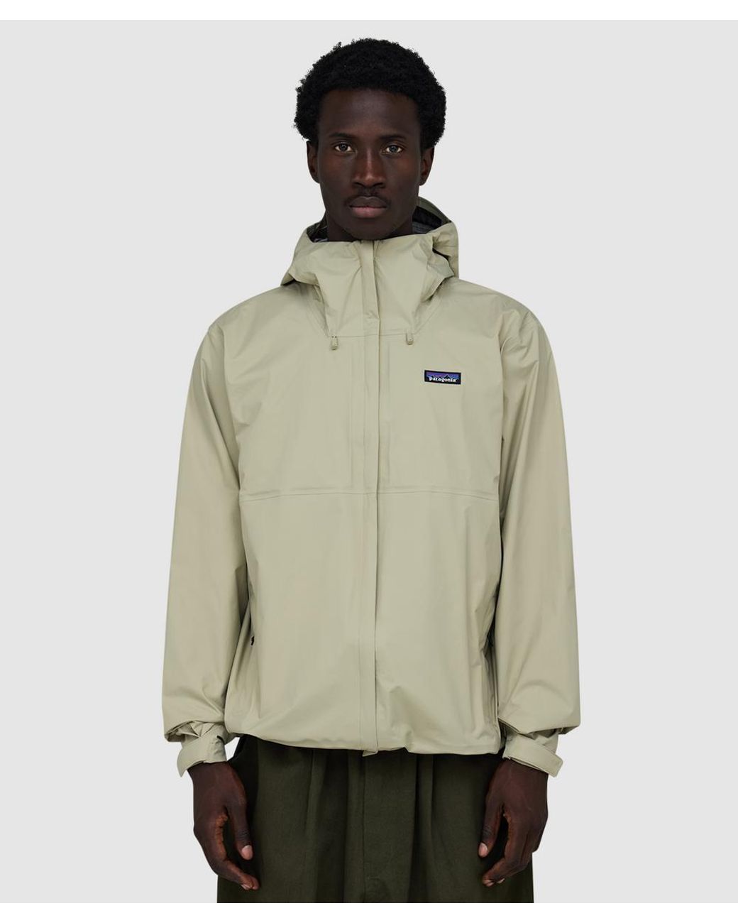 Patagonia Green Torrentshell 3L Rain Jacket (Weathered Stone for men