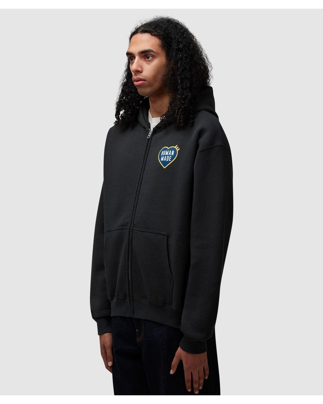 Human Made Zip Up Heart Hoodie in Black for Men | Lyst