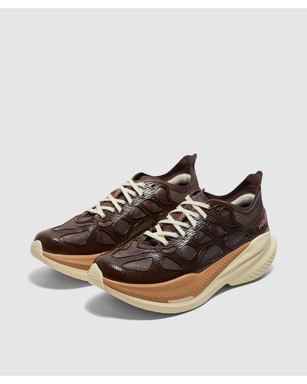 Hoka One One Brown Mach X Caged Sneaker (Walnut Maple for men