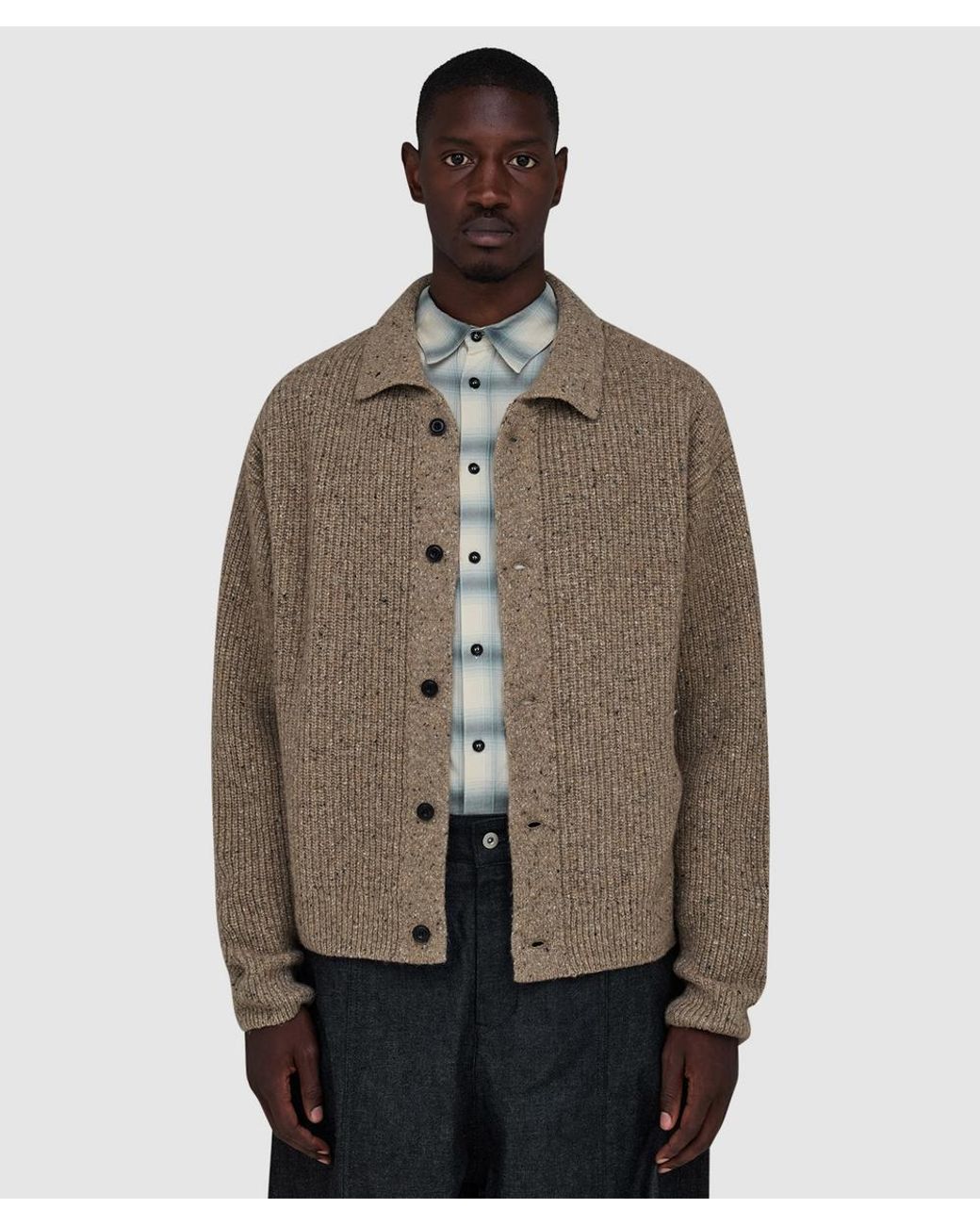 SAGE NATION Brown Wiral Cardigan (Speckled for men