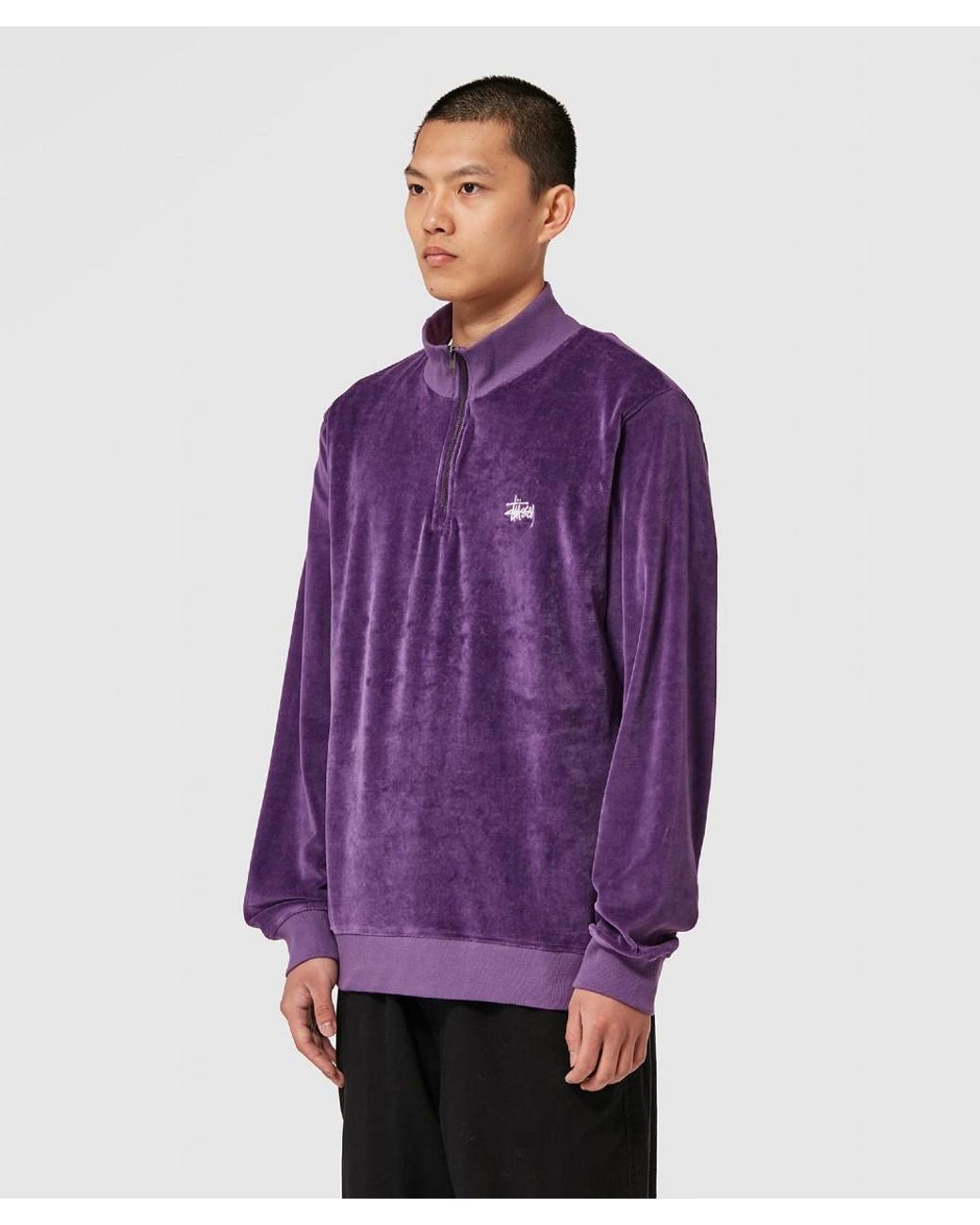 Stussy Velour Half-zip in | Lyst