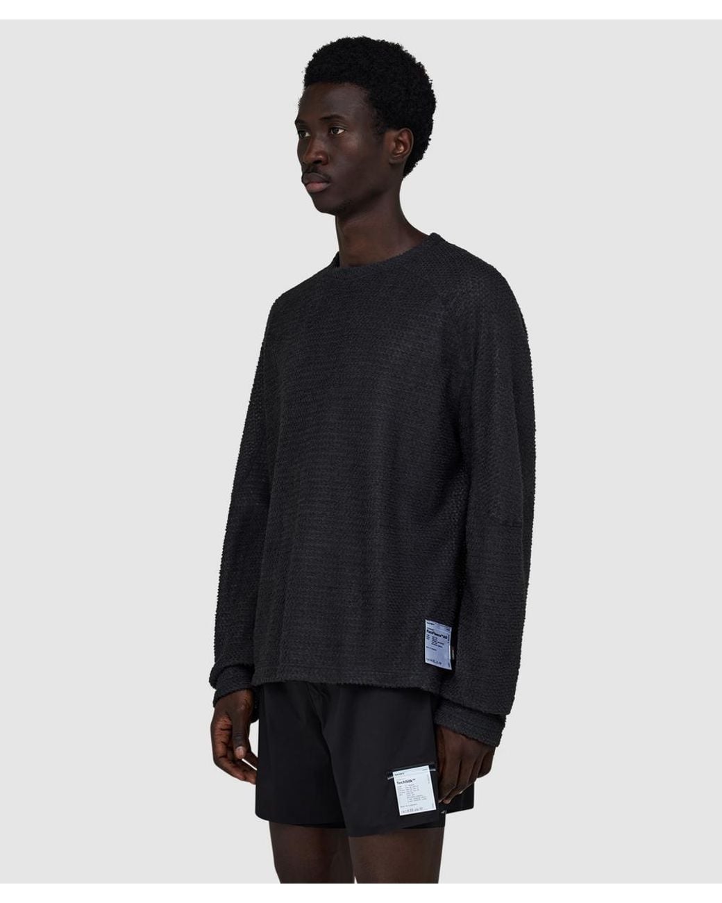 Satisfy Blue Fuzzfleece Ad Long Sleeve T-Shirt (Phantom for men