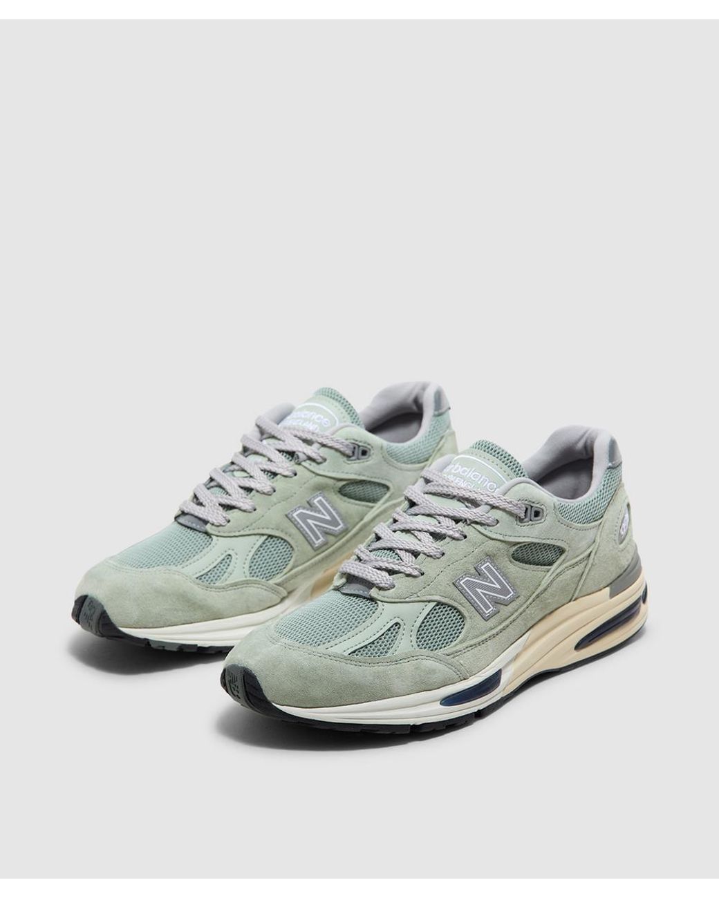New Balance Green Miuk 991V2 Sneaker (Sea Glass Sea Glass for men