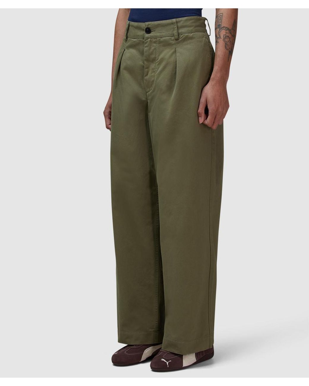 Noah Single Pleat Baggy Pant in Green for Men | Lyst
