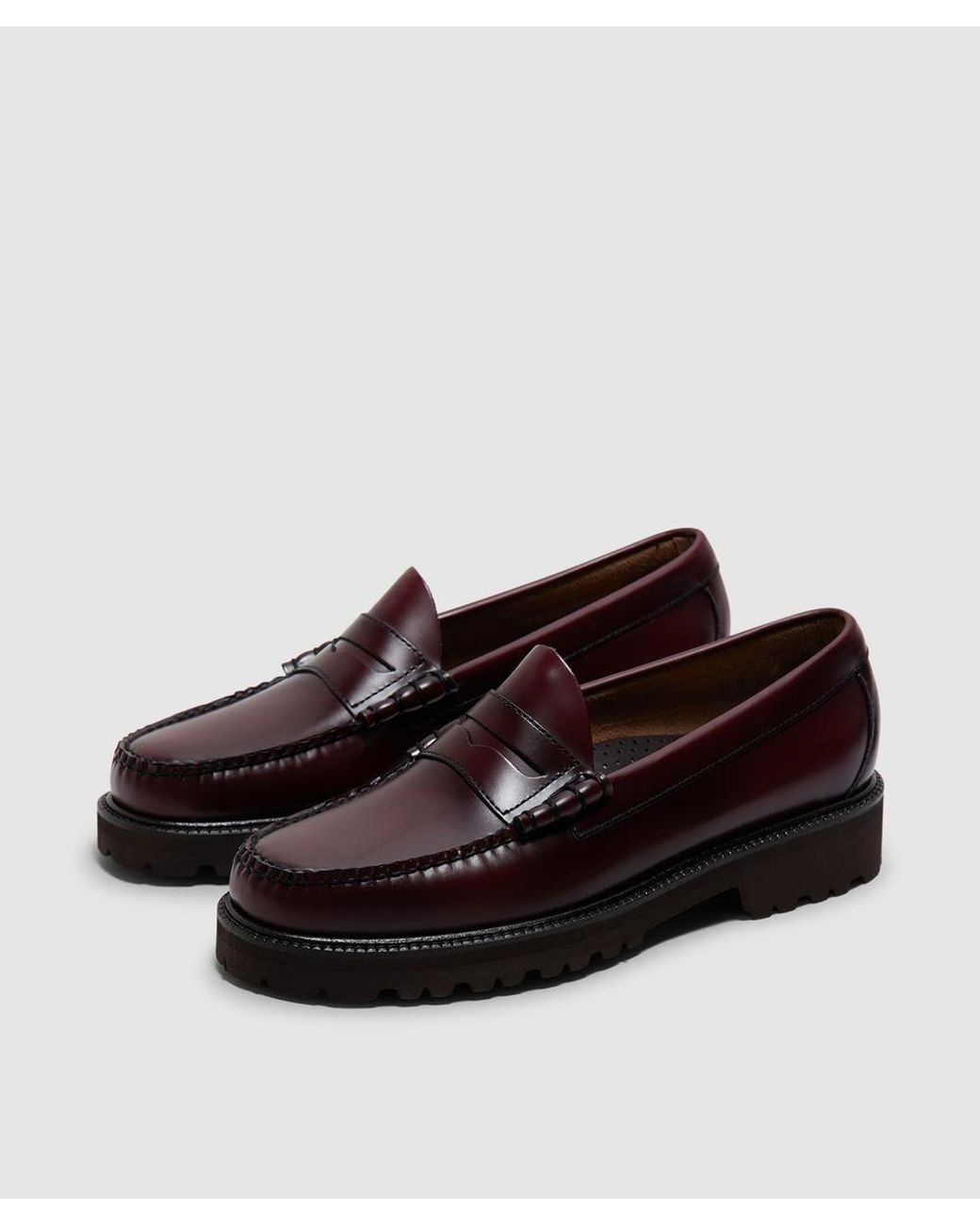 G.H.BASS Brown Weejun 90S Larson Penny Loafer (Wine Leather for men