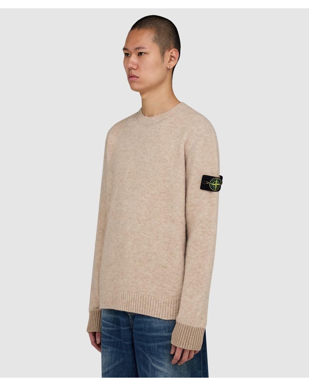 Stone Island Natural Baby Alpaca Blend Sweater for men