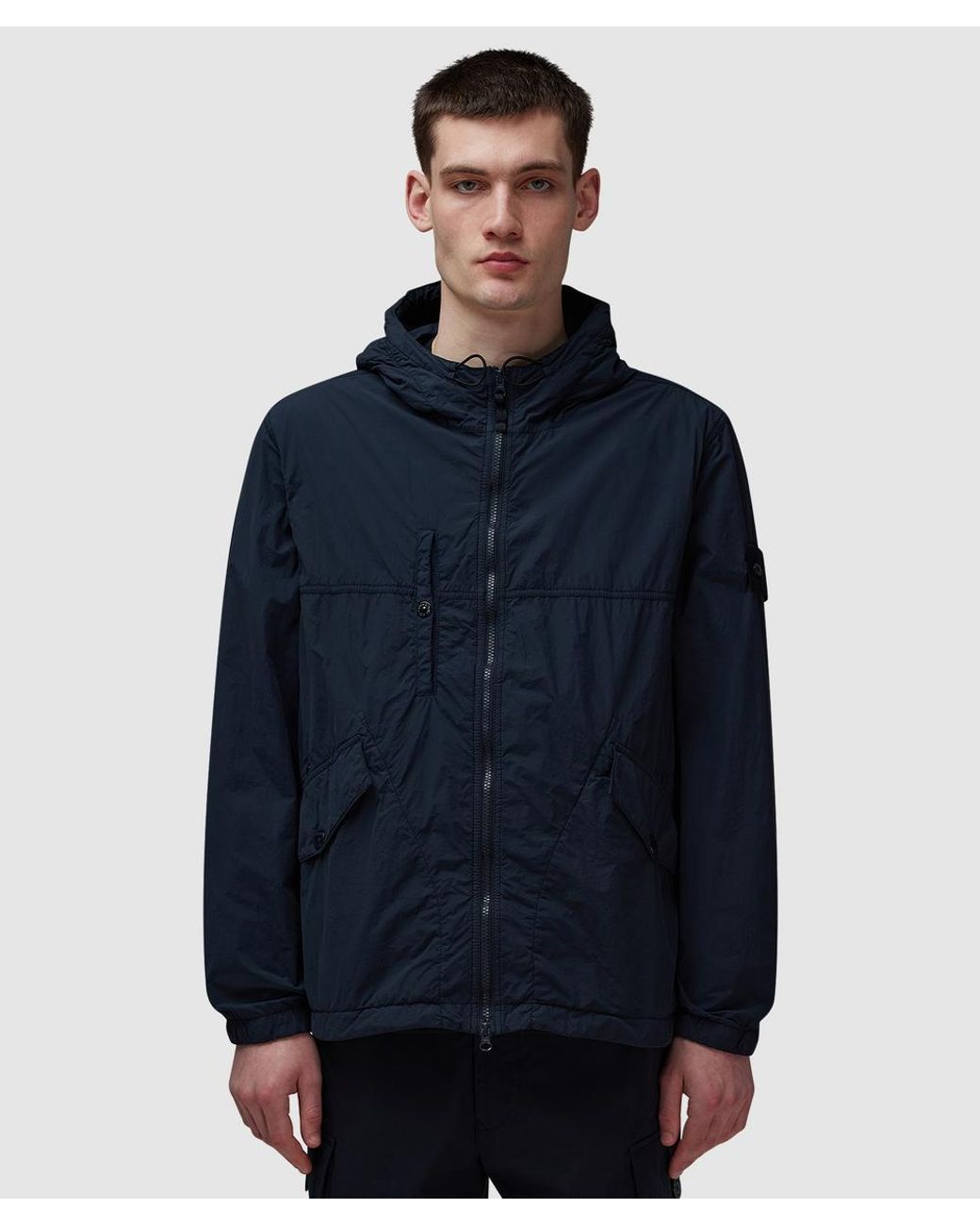 Stone Island Ghost Nylon Smerigliato Short Parka in Blue for Men