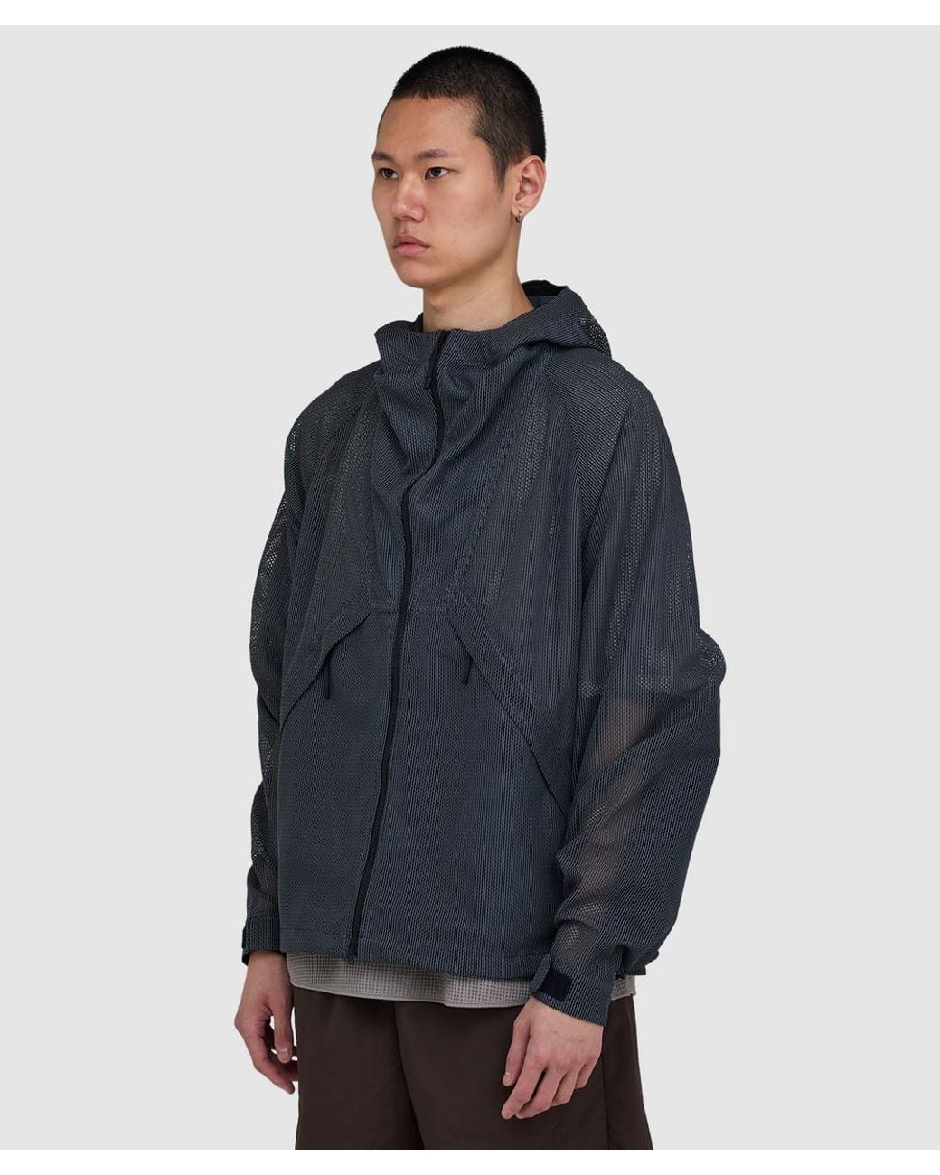 Goldwin Blue Tonalith Mesh Hooded Jacket for men
