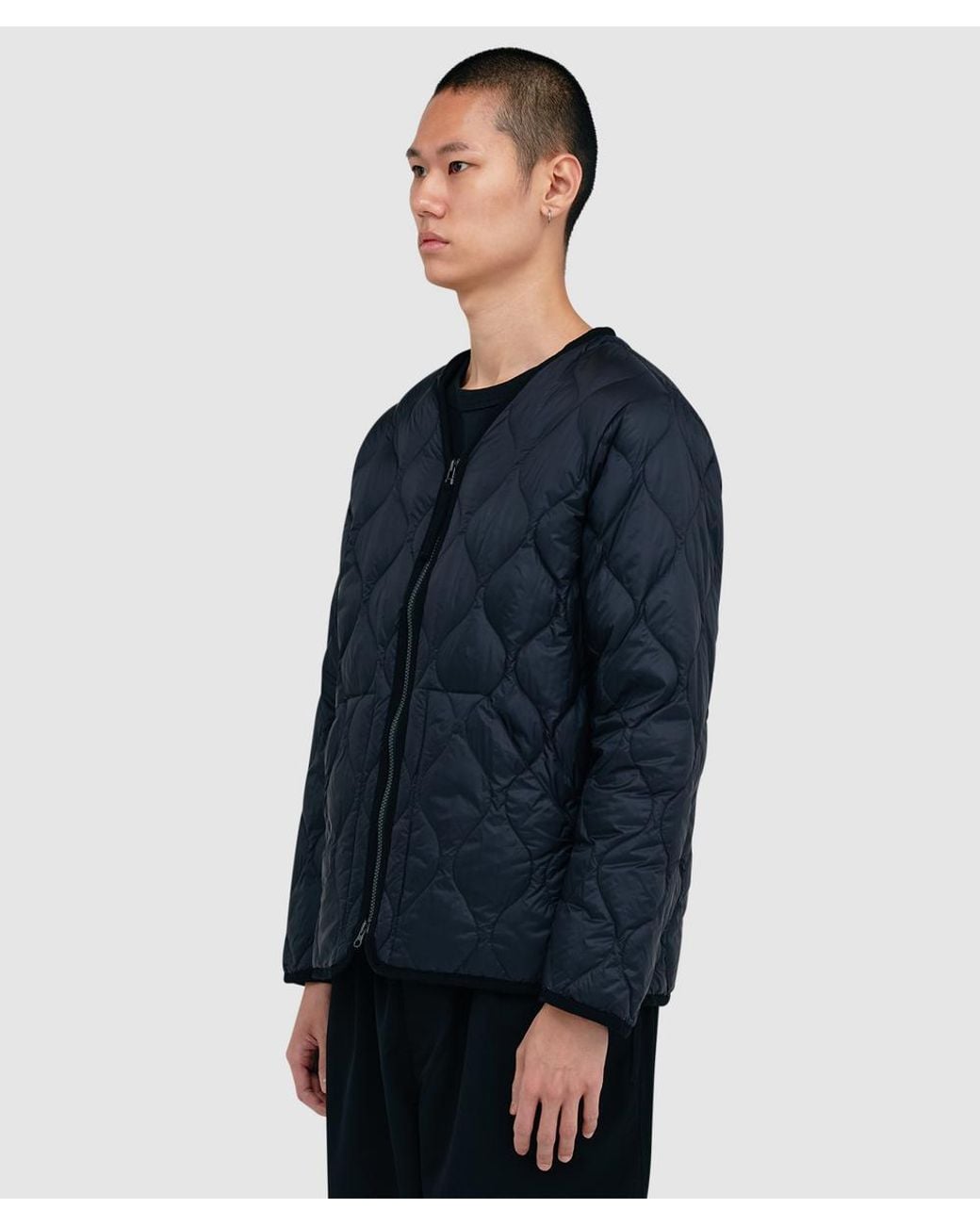 Taion Blue Military V-Neck Soft Shell Jacket for men