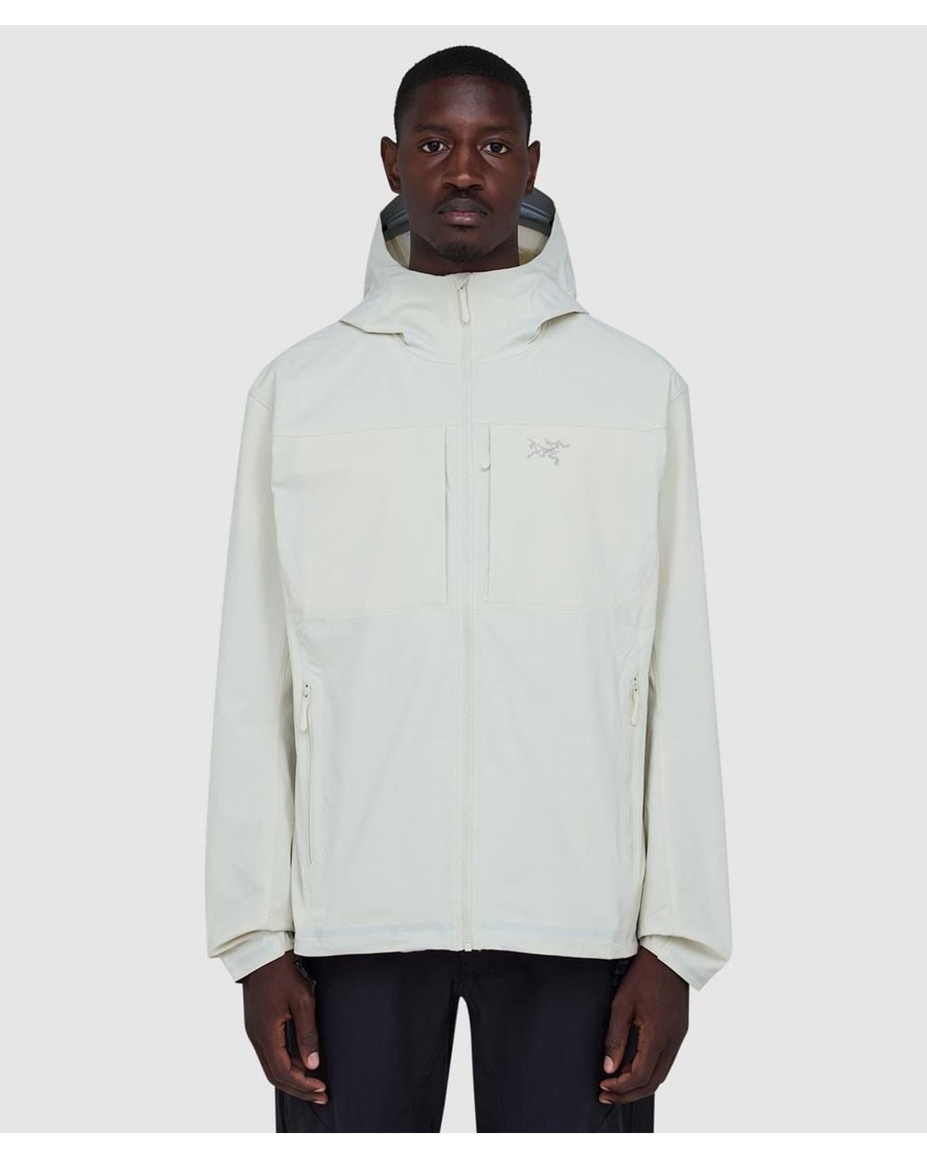 Arc'teryx White Gamma Hooded Jacket (Sea Salt for men
