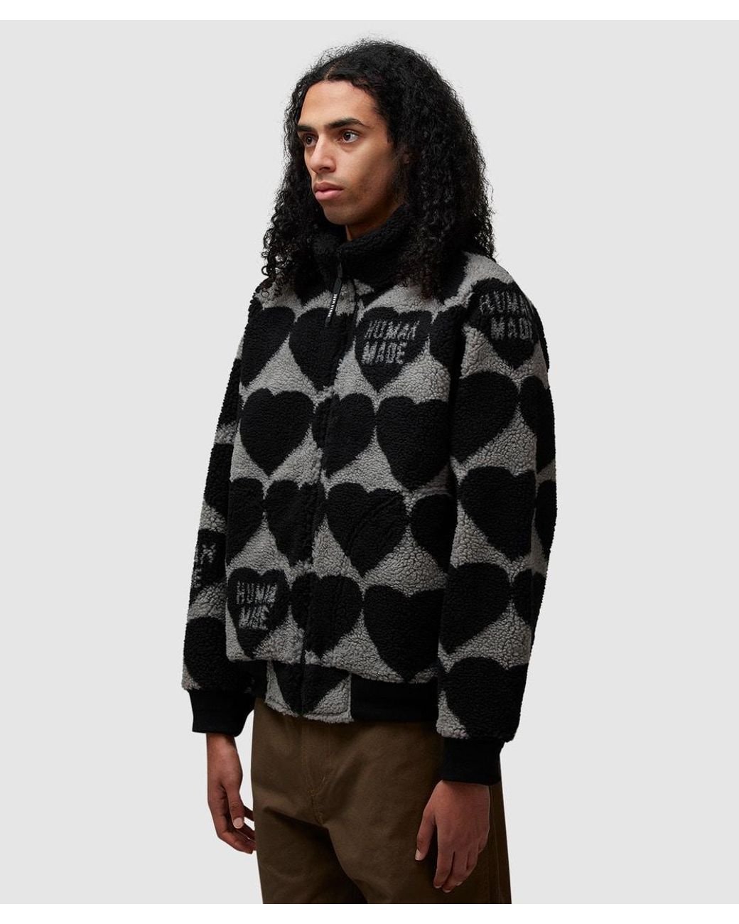 Human Made Heart Fleece Jacket in Black for Men | Lyst