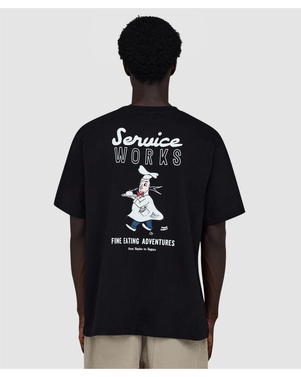 Service Works Black Eating Adventures T-Shirt for men