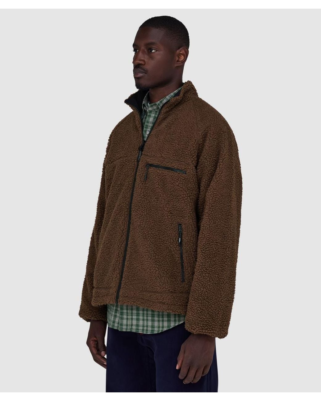 Gramicci Brown Reversible Sherpa Jacket for men