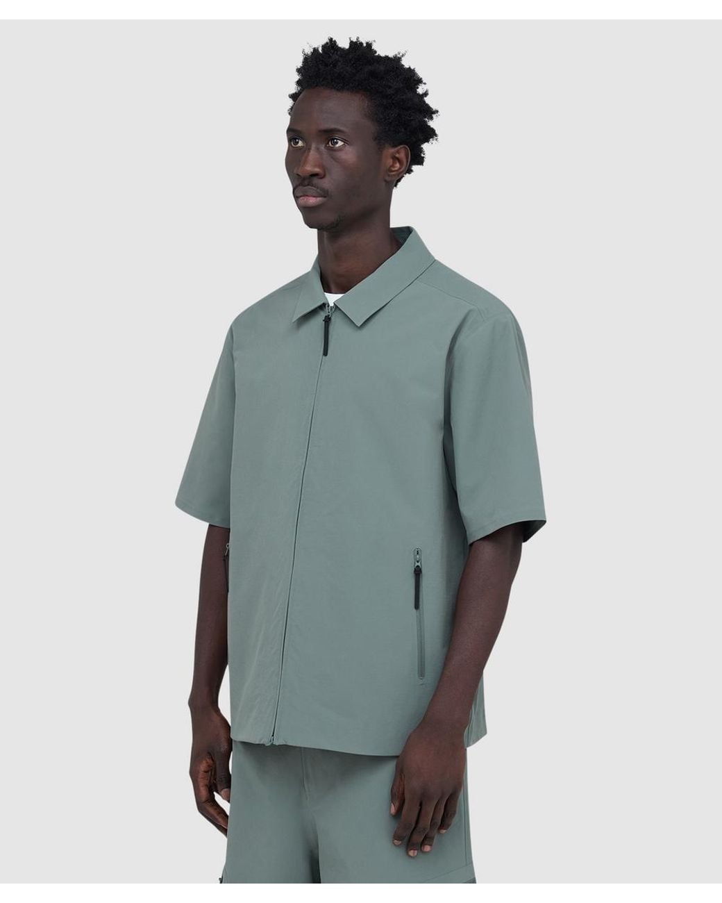 Hiking Patrol Blue Edge Lt Technical Shirt (Pine Mist for men