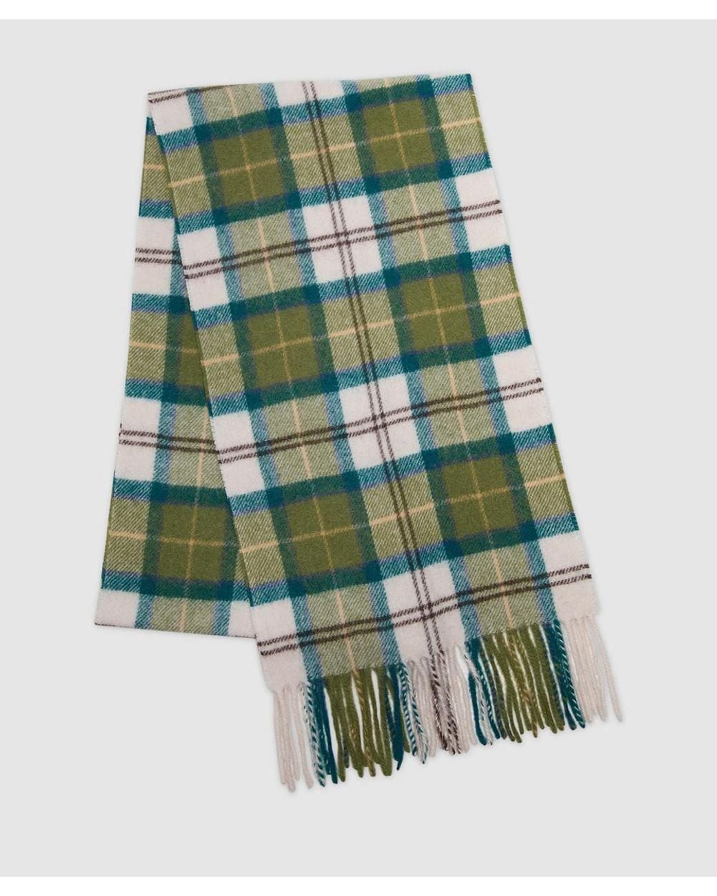 Barbour Green Tartan Lambswool Scarf (Ancient